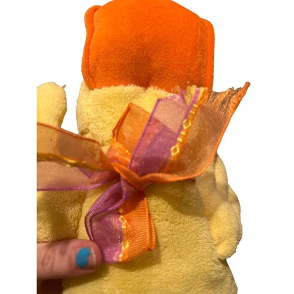 DanDee Collector's Choice Plush Duck Toy laying flat orange feet bow - Picture 4 of 6